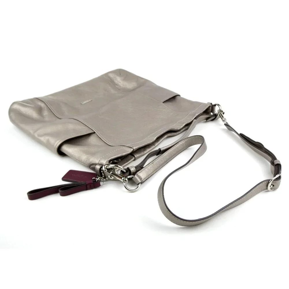 Coach Platinum Leather Hobo‎ Shoulder Bag F31323